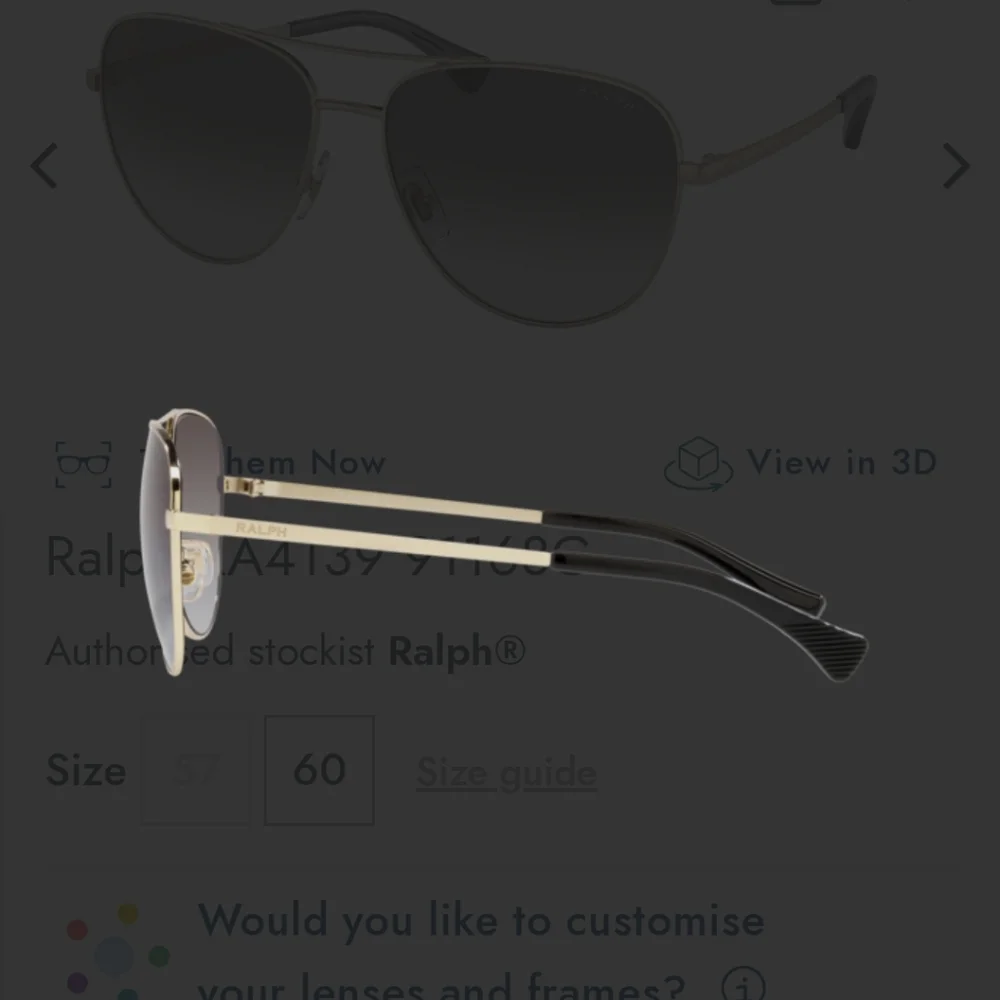 NWT Unisex Ralph Lauren RA4139 9116/8G Aviator Sunglasses